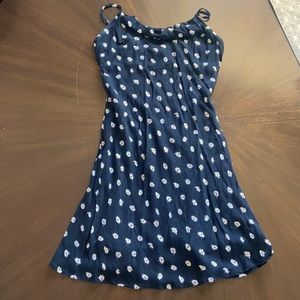 Abercrombie & Fitch drape top black dress with white daises size M (runs small)